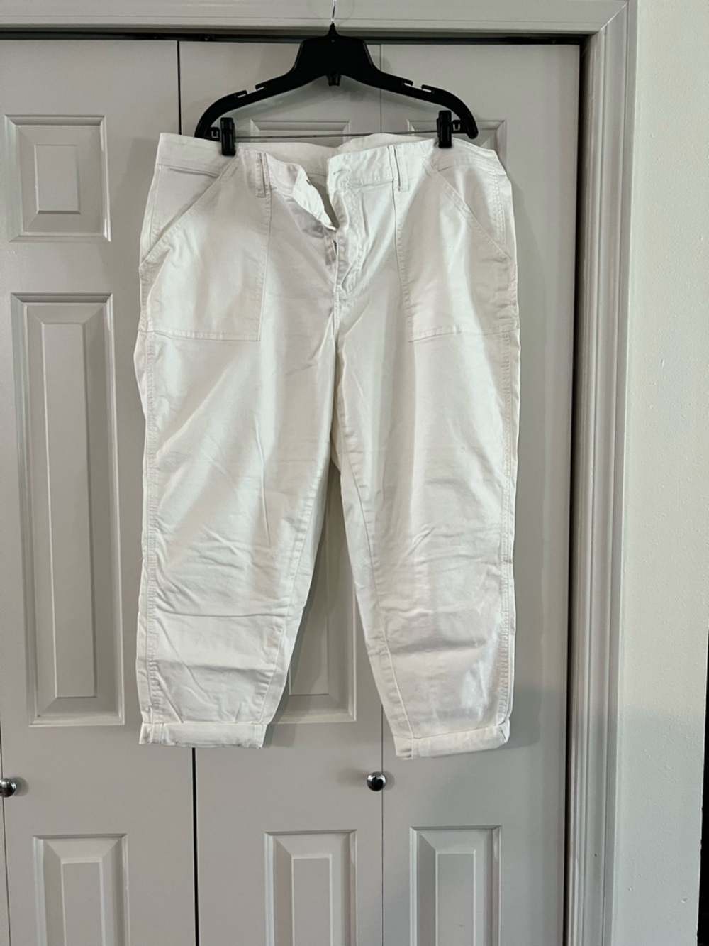 Women White Casual Cotton Pants